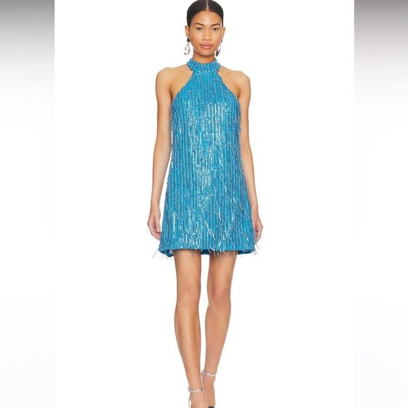 SAYLOR Marionne Mini Dress in Cerulean-Medium - Picture 1 of 4